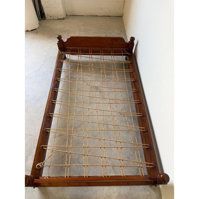 Antique American Walnut Rope Trundle Bed For Sale - Image 12 of 16