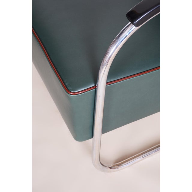 Metal Bauhaus Chrome & Leather Armchair from Mücke-Melder, 1930s For Sale - Image 7 of 12