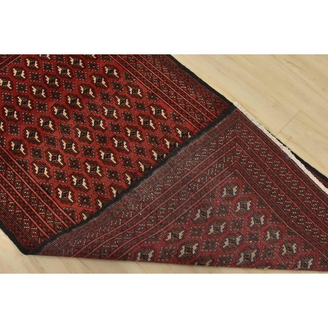 Baloch Rug 3’4” X 6’7” Red Wool Vintage Tribal Hand-Knotted Carpet For Sale - Image 11 of 12