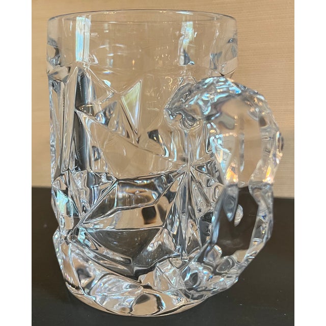 Tiffany and Co. 1980s Tiffany & Co. "Ice Rock" Cut Crystal Glass Beer Mugs Pair For Sale - Image 4 of 10
