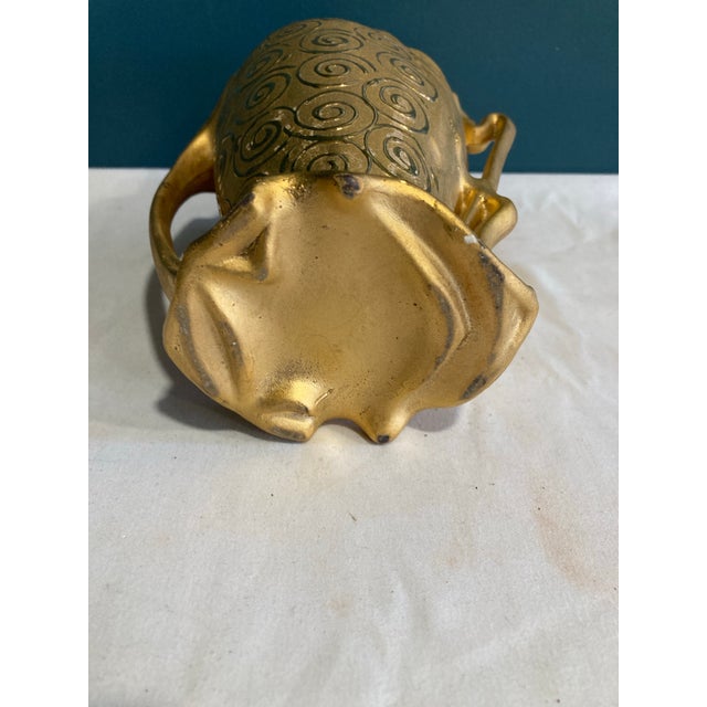 Vintage Ceramic Vase With 22k Gold For Sale - Image 4 of 10