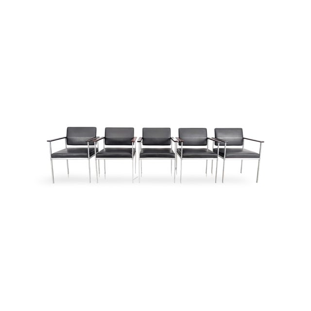 Vintage Chairs in Leather from Lübke, Set of 5 For Sale - Image 12 of 12