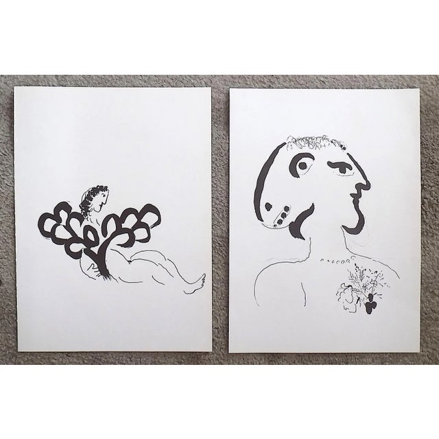 Mid 20th Century Vintage Mid 20th Century Abstract Marc Chagall Lithographs - a Pair For Sale - Image 5 of 5