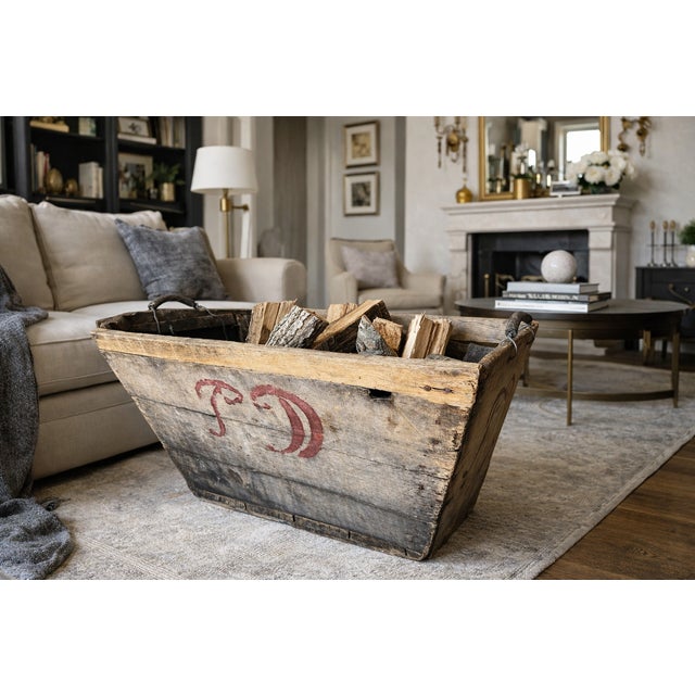 Antique French Champagne Vinery Crate With Original Stenciling For Sale - Image 4 of 14