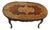 Vintage Mid-Century Italian Rococo Revival Marquetry Coffee Table With Pierced Brass Gallery For Sale