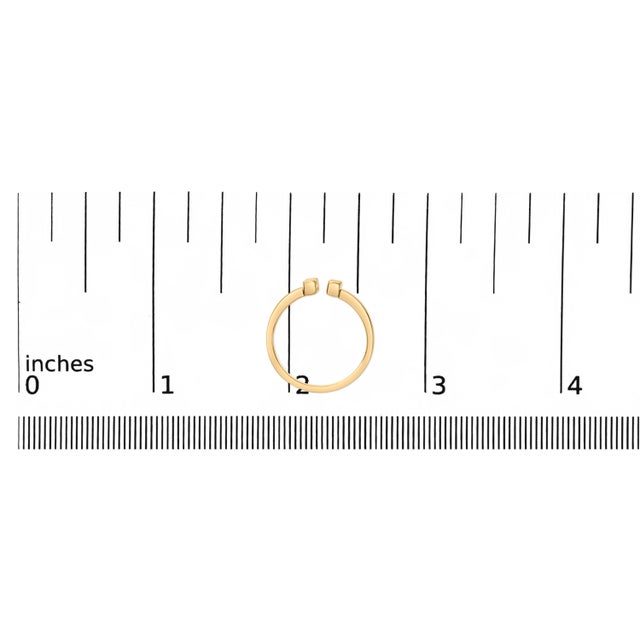 14K Yellow Gold Plated Sterling Silver 1/5 Cttw Baguette Diamond Open Band Ring - Size 7 For Sale In New York - Image 6 of 6