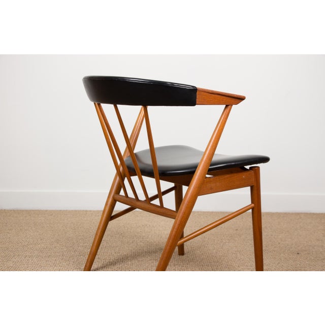 Danish Armchair in Teak and Skai by Helge Sibast for Sibast, 1950s For Sale - Image 9 of 13