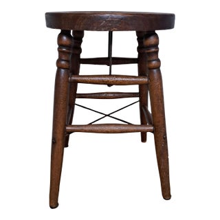 Antique Heywood Wakefield Wooden Stool For Sale
