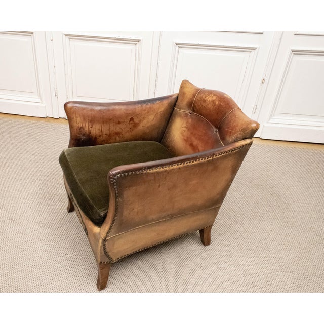 Tan Leather Club Chair by Otto Schulz for Boet, Sweden, 1920s For Sale - Image 4 of 11