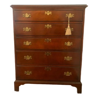 1930s Chippendale Mahogany Tall Chest — W. & J. Sloane Master Craftsmen For Sale