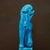 Pair of Vintage Peacock Blue Glazed Guardian Lions – 12.6" Foo Dogs on Pedestals For Sale - Image 4 of 6