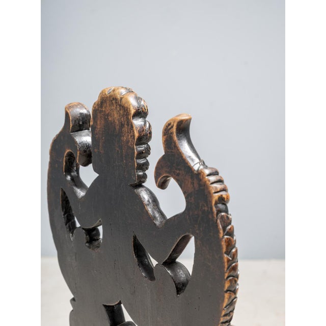 Hand-Carved Chair with Siren Motif, 1890s For Sale - Image 6 of 7