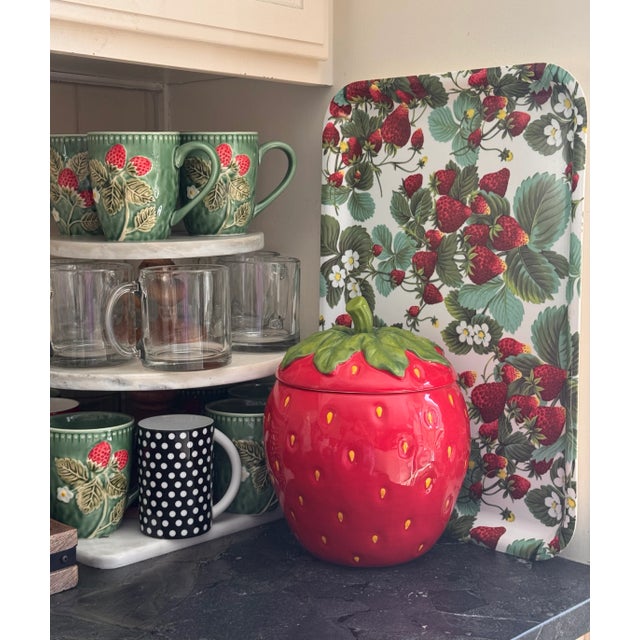 LastChance!Made in Italy Strawberry Motif Serving Tray For Sale - Image 9 of 10
