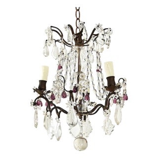French 19th Century Petite Crystal Chandelier For Sale