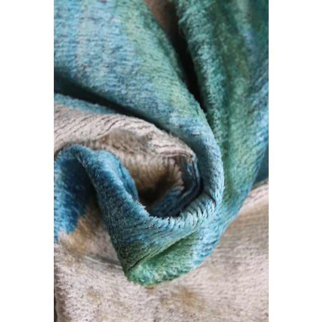 Contemporary Velvet Ikat Bohemian Throw Pillow For Sale - Image 9 of 11