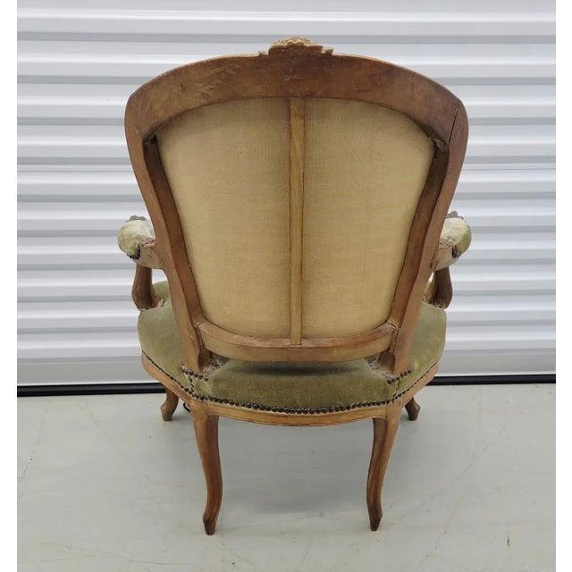 Mid 18th Century 18th C French Carved Walnut Louis XV Open Armchair For Sale - Image 5 of 12