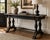 French Country Late 19th Century French Country Solid Wood Trestle Console Table in Black & Gilt For Sale - Image 3 of 4