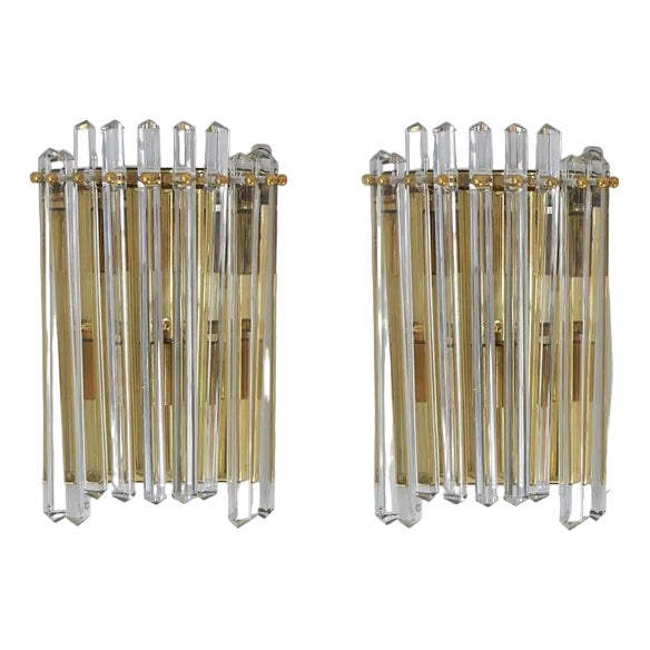 Large Wall Lamps in the style of Venini, Set of 2 For Sale