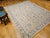 Late 19th Century Vintage Turkish Oushak Room Size Rug, Hand-Knotted Wool, Ivory, Blue, 8' x 10' For Sale - Image 5 of 16