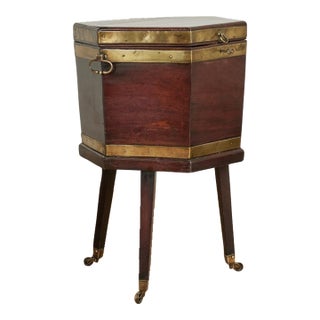 Antique English Mahogany Georgian Wine Cooler or Cellarette For Sale