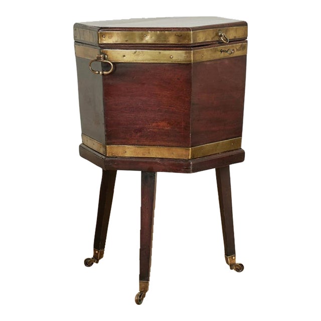 Antique English Mahogany Georgian Wine Cooler or Cellarette For Sale