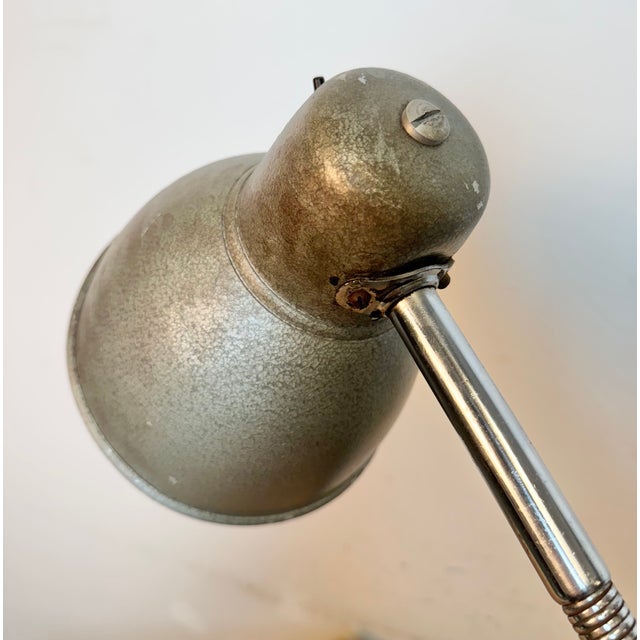 Industrial Grey Workshop Gooseneck Table Lamp, 1960s For Sale - Image 6 of 18