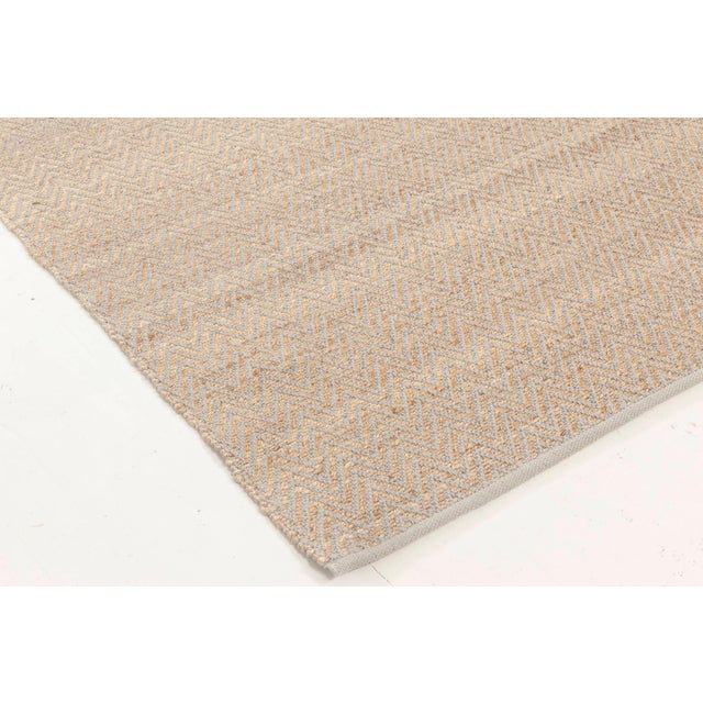 Modern Chevron Pattern in Gold and Gray Flat-Weave Rug by Doris Leslie Blau For Sale - Image 4 of 5