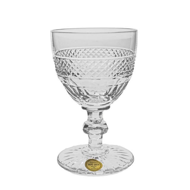 Traditional Late 20th Century Saint-Louis Crystal Red Wine Goblets Trianon Pattern France Barware Signed - Set of Six For Sale - Image 3 of 7
