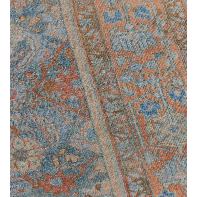 MANSOUR Early 20th Century Light Blue Circa 1920 Antique Mahal Wool Rug For Sale - Image 4 of 8
