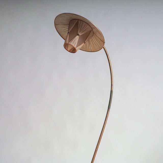 Vintage Floor Lamp with Pleated Shade, 1950s For Sale - Image 6 of 17