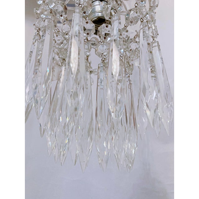 Traditional Vintage 1950s Layered Chandelier With Cut Glass Dish For Sale - Image 3 of 6