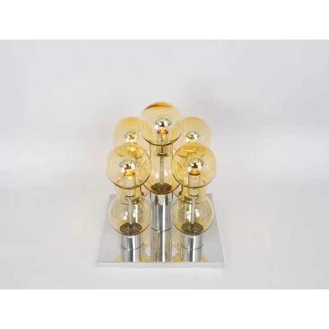 Large Murano Glass Tubes Flush Mount in Chrome by Doria, Germany, 1960s For Sale - Image 4 of 10