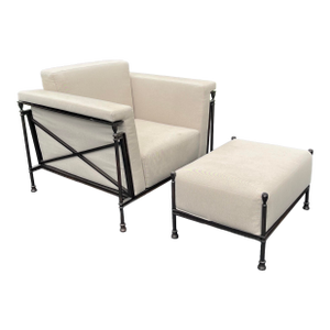 Michael Taylor Attributed "Jerome" Lounge Chair and Ottoman