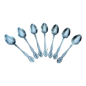 Vintage Barclay Geneve Stainless Teaspoons Pattern "Bag5" Set of 7