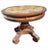 Marge Carson Distressed Walnut Quad Feet Pedestal Center Table With Madeira Marble Top Insert For Sale - Image 11 of 12