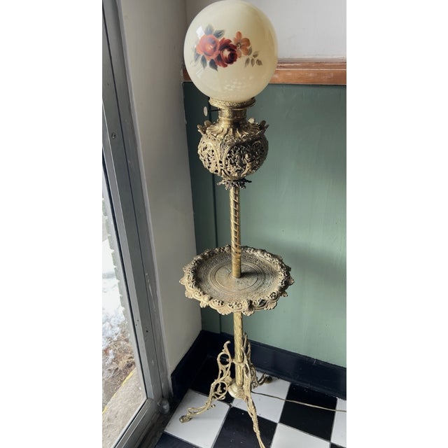 Antique Bradley Hubbard Ornate Electrified Floor Lamp For Sale - Image 14 of 17