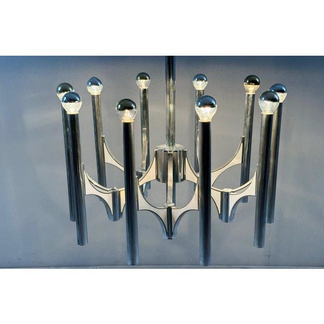 1970s Mid-Century Chandelier by Gaetano Sciolari, Italy, 1960s For Sale - Image 5 of 18
