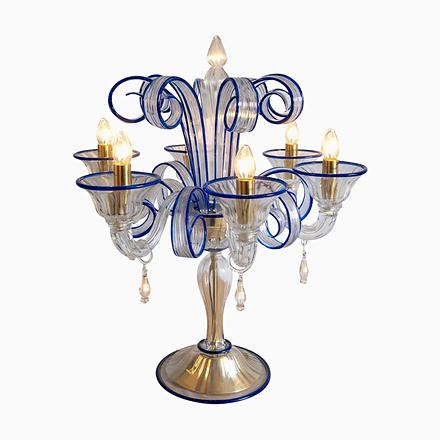 Blue Table Lamp in Murano Glass by Simoeng For Sale - Image 8 of 8