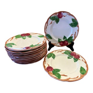 Mid 20th Century Francisan Apple Earthenware Lunch Plates- Set of 12 For Sale