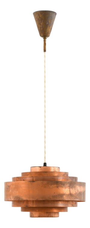 Ultra Copper Ceiling Lamp attributed to Jo Hammerborg, 1960s