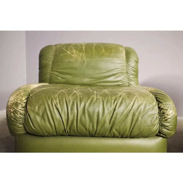 Green Eco-Leather Armchairs, 1970s, Set of 2 For Sale - Image 4 of 10