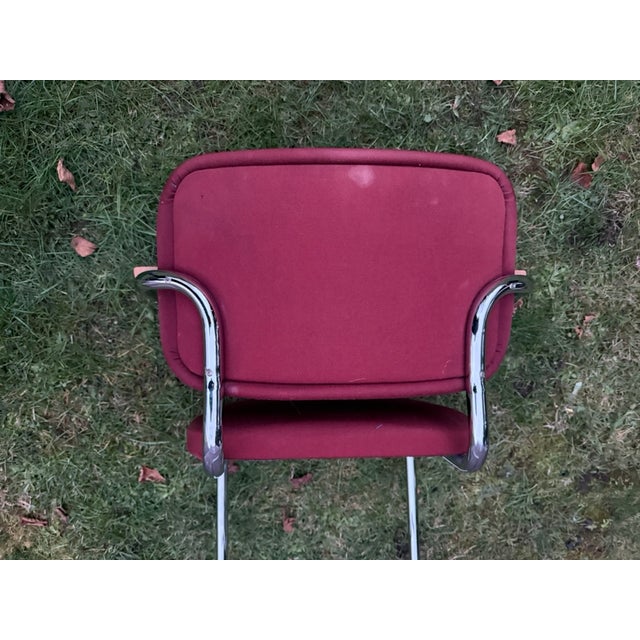 Vintage Cesca-Style Upholstered Armchair For Sale In Portland, OR - Image 6 of 6