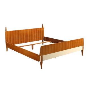 Bed Frame in Laminate & Mahagony, 1960s For Sale