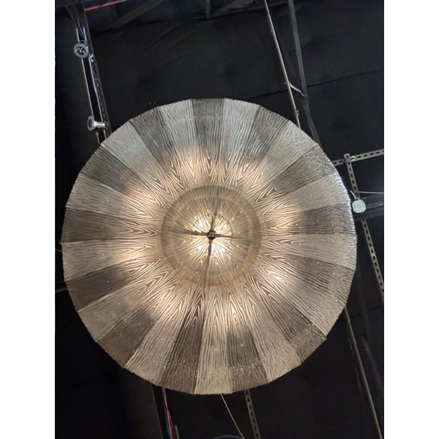 Large Murano Glass 2-Tone Disc Flush Mount Chandelier For Sale In Dallas - Image 6 of 6