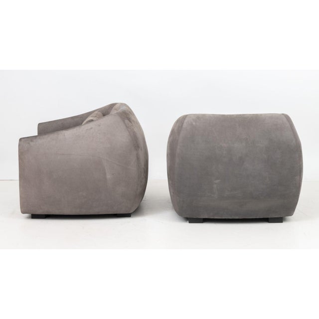 Gray Suede Tub Chairs For Sale In New York - Image 6 of 6
