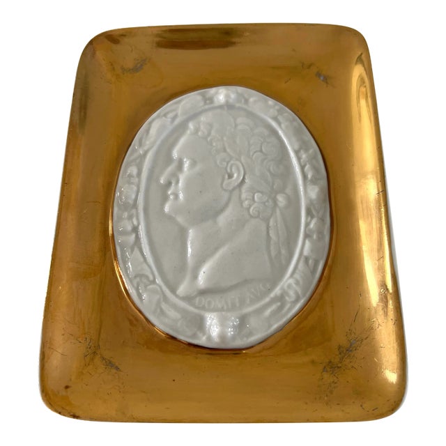 Vintage Fornasetti Milano Porcelain Profile Tray Dish for Rosenfeld Imports. For Sale