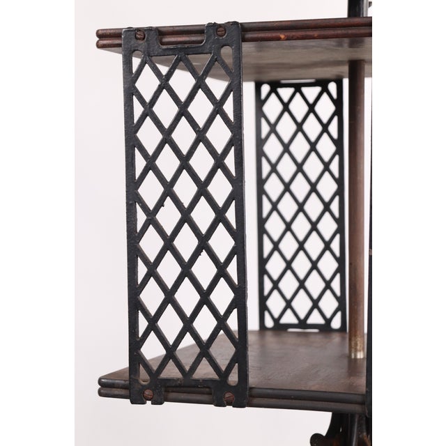 Early 20th Century Early 20th Century Victorian Style Library Bookstand With a Revolving Shelf For Sale - Image 5 of 12