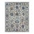 Oushak Handmade Wool Rug With Ivory and Blue Floral Pattern For Sale