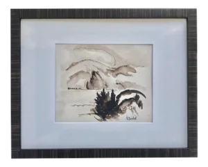 Vintage Original Watercolor Landscape by Harold Davies