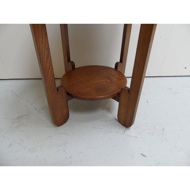 Wood Art Deco Oak Round Coffee Table, 1930s For Sale - Image 7 of 10